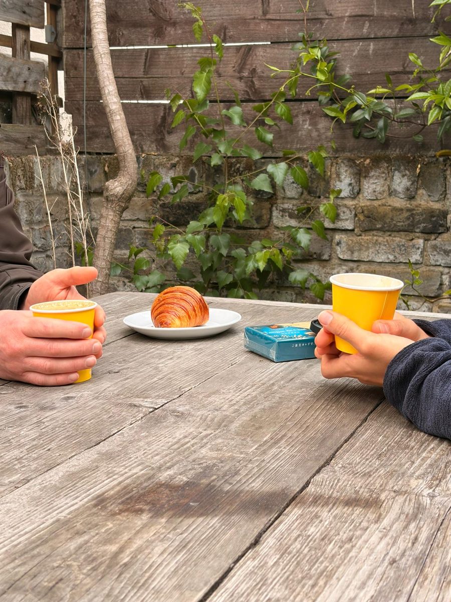 Coffee and croissant at a Babel Social session