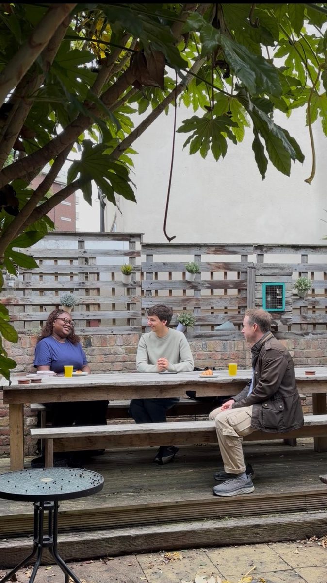 Learners chatting at a Babel Social café session